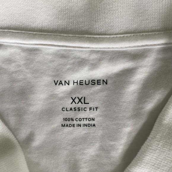 Van Heusen Mens White Striped Cotton Classic Fit Short Sleeve Polo Shirt Sz XXL - Picture 6 of 8